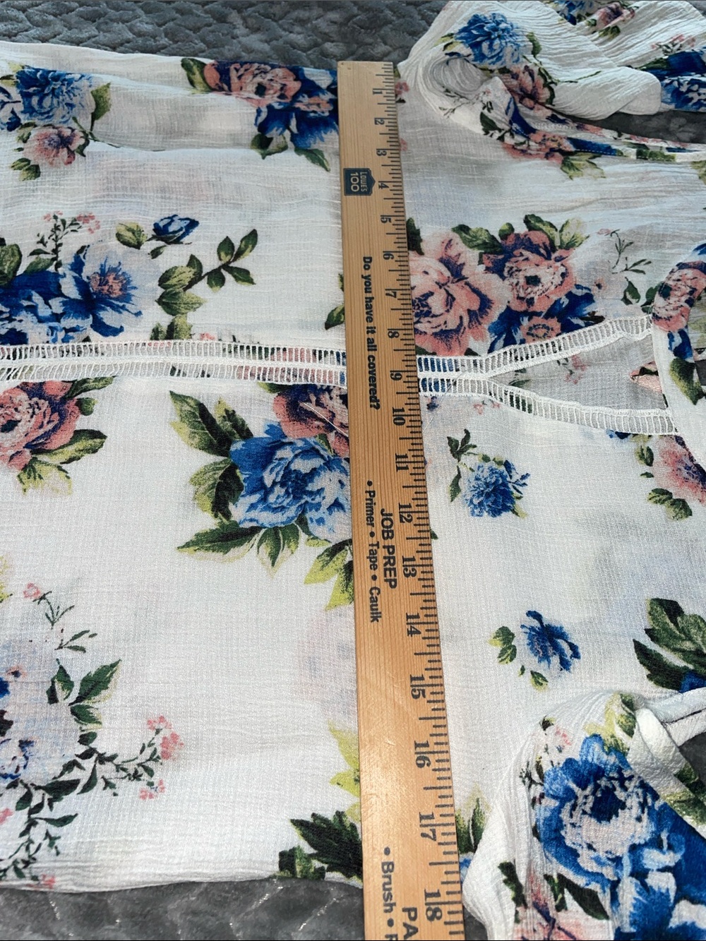 Blu Pepper Women’s Medium Floral Cold Shoulder Tunic Blouse White Blue Pink - Picture 11 of 12